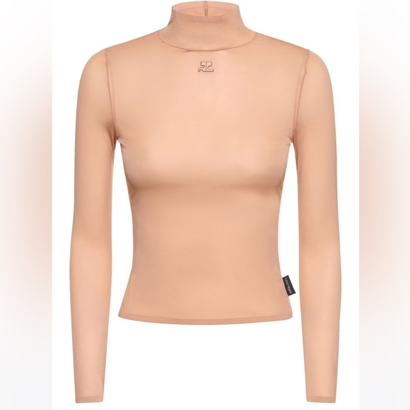 COURREGES JERSEY 2ND SKIN MOCKNECK TOP - Picture 1 of 3